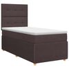 vidaXL Континентално легло с матрак Тъмен кафяв 90 x 190 cm Текстил