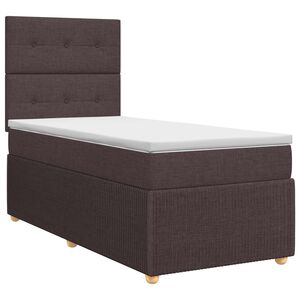 vidaXL Континентално легло с матрак Тъмен кафяв 90 x 190 cm Текстил