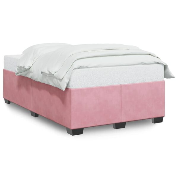 vidaXL Рамка за легло без матрак, розова, 120x190 см, кадифе