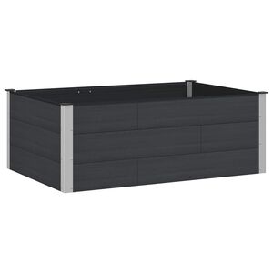 vidaXL Градинска повдигната леха Черно 150 x 100 x 54 cm