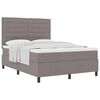 vidaXL Легло с пружинирана основа с матрак Таупе 140 x 190 cm текстил