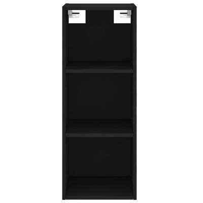 vidaXL Висок шкаф, черна, 34,5x32,5x180 см, инженерно дърво