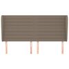vidaXL Горна табла за легло с уши, таупе, 203x23x118/128 см, плат