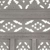 vidaXL Ръчно резбован параван, 3 панела, сив, 120x165 cм, манго масив