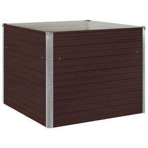vidaXL Повдигната леха, кафява, 100x100x77 см, поцинкована стомана