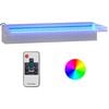 vidaXL Преливник за водопад с RGB LED, неръждаема стомана, 45 см