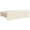 vidaXL Канапе с изтеглящо легло и чекмеджета кремаво 90x200см еко кожа