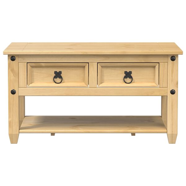 vidaXL Маса за кафе с чекмеджета "Corona" 85x50x45 см бор масив