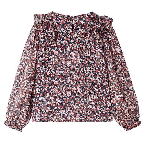 Детска ризка с дълъг ръкав, тъмнорозова, 116