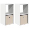 vidaXL Нощно шкафче 2 бр. Бяло 30,5 x 27 x 59,5 см Инженерна дървесина