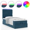 vidaXL Османска легло с матраци и LED, тъмносиньо, 90x200 см, кадифе