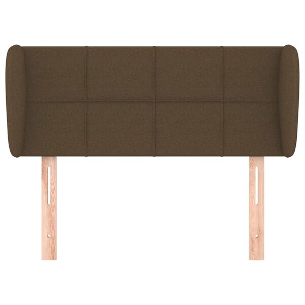 vidaXL Горна табла за легло с уши, тъмнокафява, 103x23x78/88 см, плат