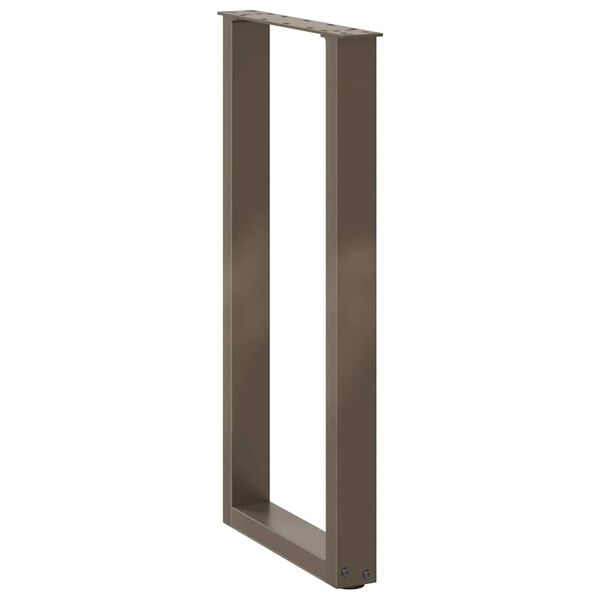 vidaXL Крака за конзолна маса, U-образни, 2 бр., естествена стомана, 28 x (72-73) см, стомана
