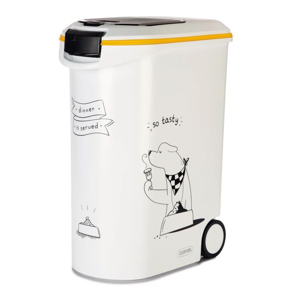 Curver Контейнер за храна за домашни любимци с колелца и куче 54 л