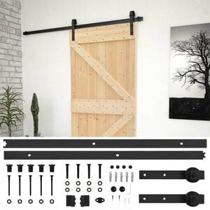 vidaXL Преплъзваща се врата 90 x 210 cm Масивна борова дървесина