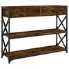 vidaXL Конзолна маса, опушен дъб, 100x28x75 см, инженерно дърво