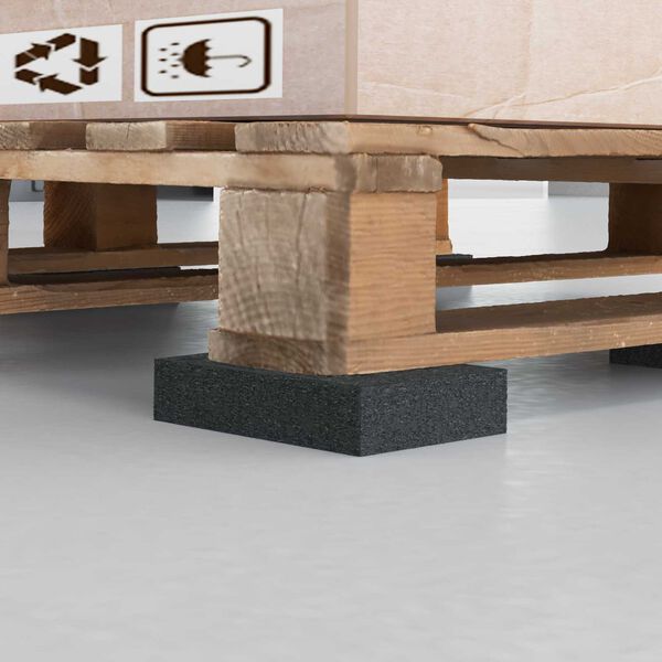 vidaXL Гумена подложка Черно Каучук