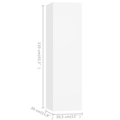 vidaXL Комплект ТВ шкафове от 4 части, бял, ПДЧ
