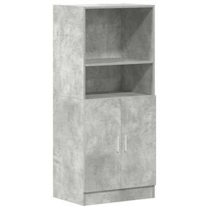 vidaXL Кухненски шкаф, бетонно сив, 57x41,5x131,5 см, инженерно дърво