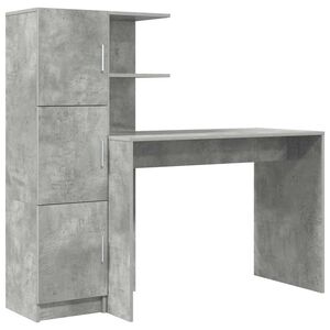 vidaXL Бюро Циментено сиво 133.5 x 50 x 124 см 2 бр.