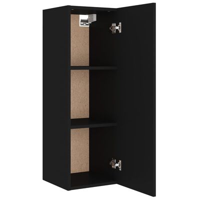 vidaXL Комплект ТВ шкафове от 4 части, черно, инженерно дърво