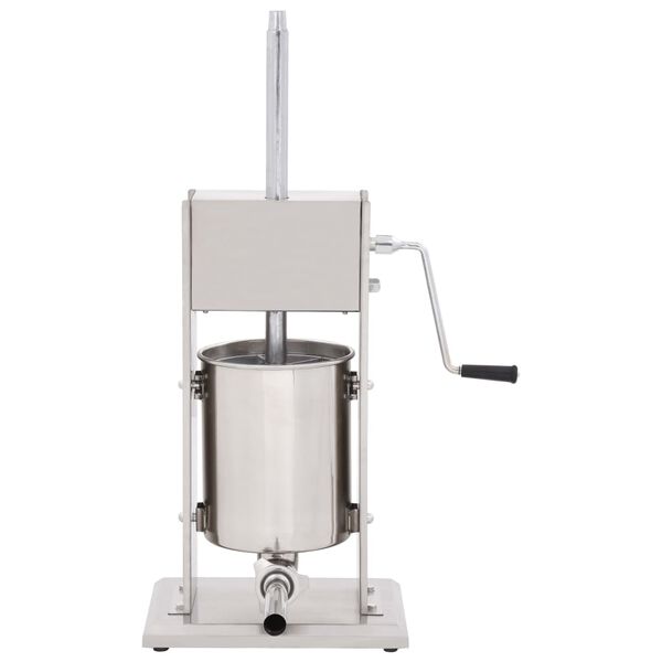 vidaXL Ръчна пълначка за наденици, сребриста, 10 л, неръждаема стомана