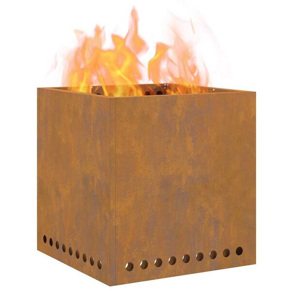 vidaXL Бездимна камина Кафяво 48 x 48 x 50 см Стомана