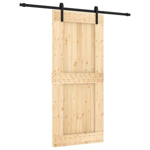 vidaXL Преплъзваща се врата 90 x 210 cm Естествено и черно
