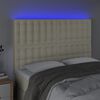 vidaXL LED горна табла за легло, кремава, 144x5x118/128 см