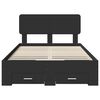 vidaXL Рамка за легло с таблото Черно 120 x 200 cm Инженерно дърво