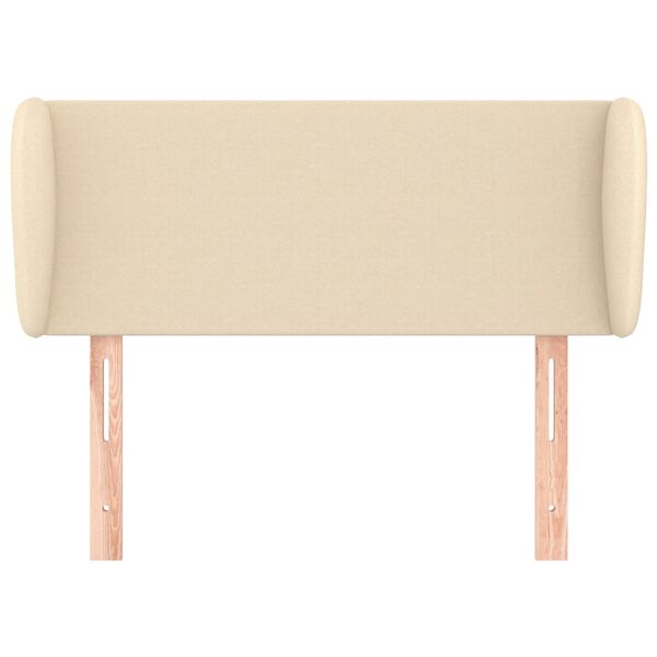 vidaXL Горна табла за легло с уши, кремава, 103x23x78/88 см, плат