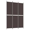 vidaXL Параван за стая, 3 панела, кафяв, 150x220 см, плат