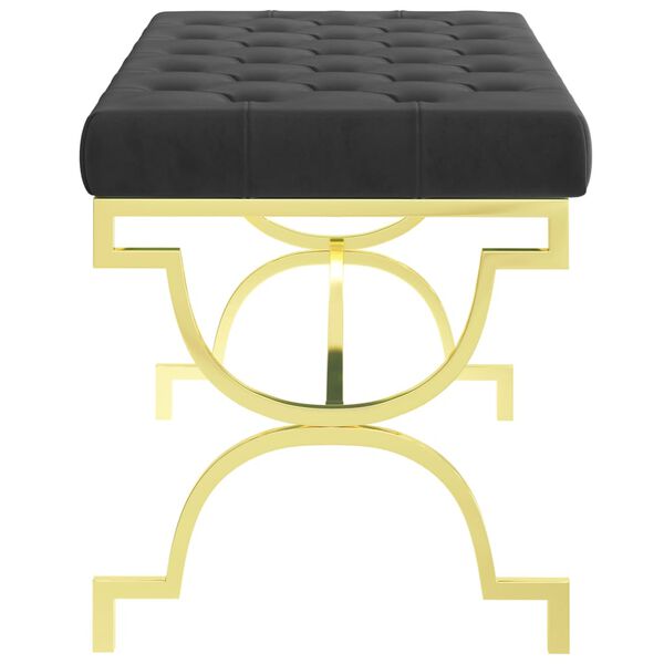 vidaXL Пейка, 99 см, черно кадифе и неръждаема стомана