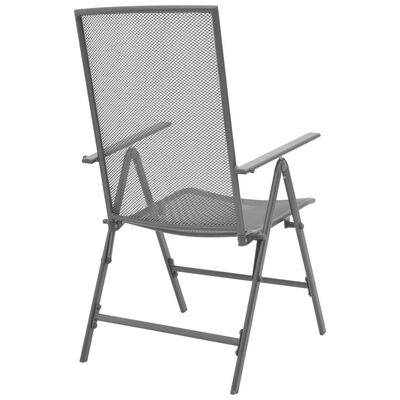 vidaXL Бистро комплект, сгъваеми столове, 3 части, стомана, антрацит