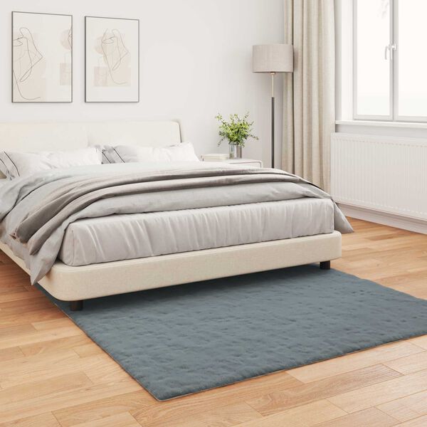 vidaXL Килим с изкуствена заешка козина Olite Антрацит 160 x 160 cm