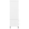 vidaXL Гардероб с метални крака бял 90x55x172,5 см масивно дърво OSLO