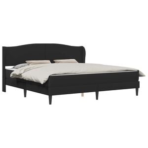 vidaXL Рамка за легло с таблото Черно 180 x 200 cm Изкуствена