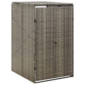vidaXL Единичен навес за кофа за смет, сив, 70x80x117 см, полиратан