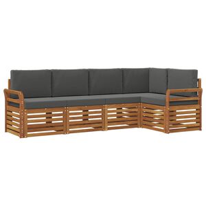 vidaXL Комплект секционен диван 5 pcs Натурален и Антрацит