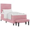 vidaXL Легло с пружинирана основа с таблото Розово 200 x 100 cm Кадифе