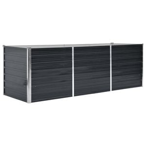 vidaXL Градинска висока леха антрацит 240x80x77 см поцинкована стомана