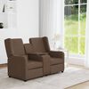 vidaXL 2-местен реклайнер с поставка за чаша, кафяв, текстил