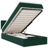 vidaXL Османска легло с матраки LED, тъмнозелено, 90x200 см, кадифе