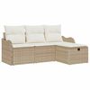 vidaXL Градински Софа Комплект с възглавница 4 pcs Полиратан