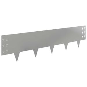 vidaXL Ограда за трева 30 pcs 100 x 25 cm Стомана Сребристо
