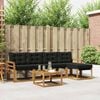 vidaXL Комплект дивани за открито 6 pcs Естествено и черно