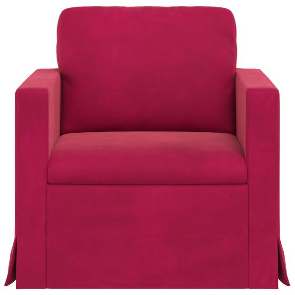 vidaXL Диван Виненочервен 78 x 78 x 80 см Кадифе