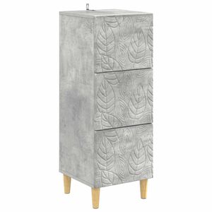 vidaXL Чекмеджетен шкаф Бетонно сиво 33 x 34,5 x 90 см