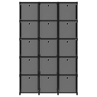 vidaXL Органайзер с 15 отделения с кутии, черен, 103x30x175,5 см, плат