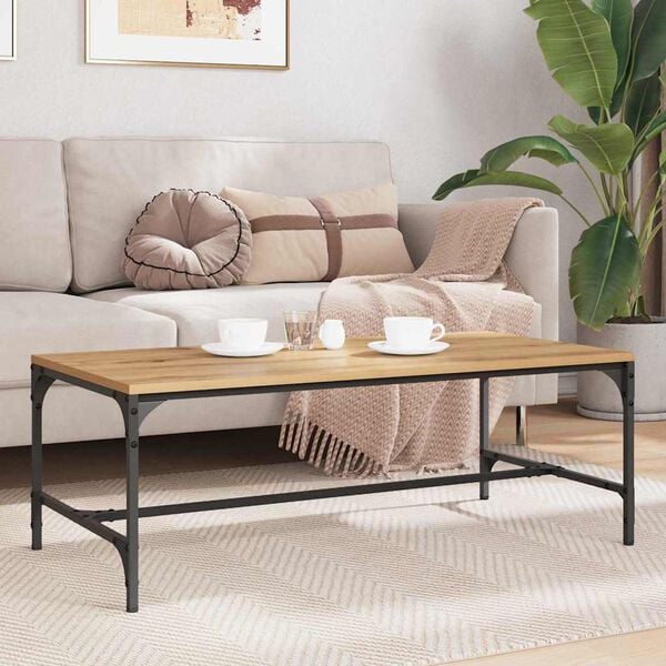 vidaXL Масичка за кафе Дъб 100 x 50 x 35 cm Инженерно дърво